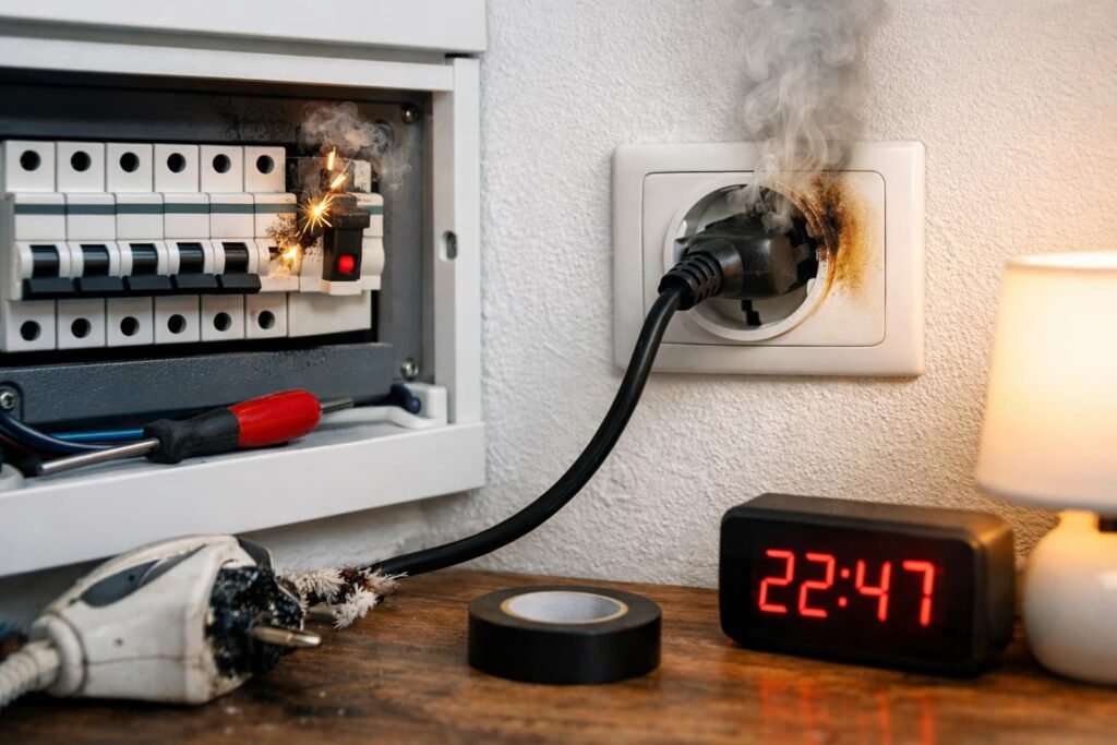 Kurzschluss im Haus: Sicherung fliegt, Steckdose heiß