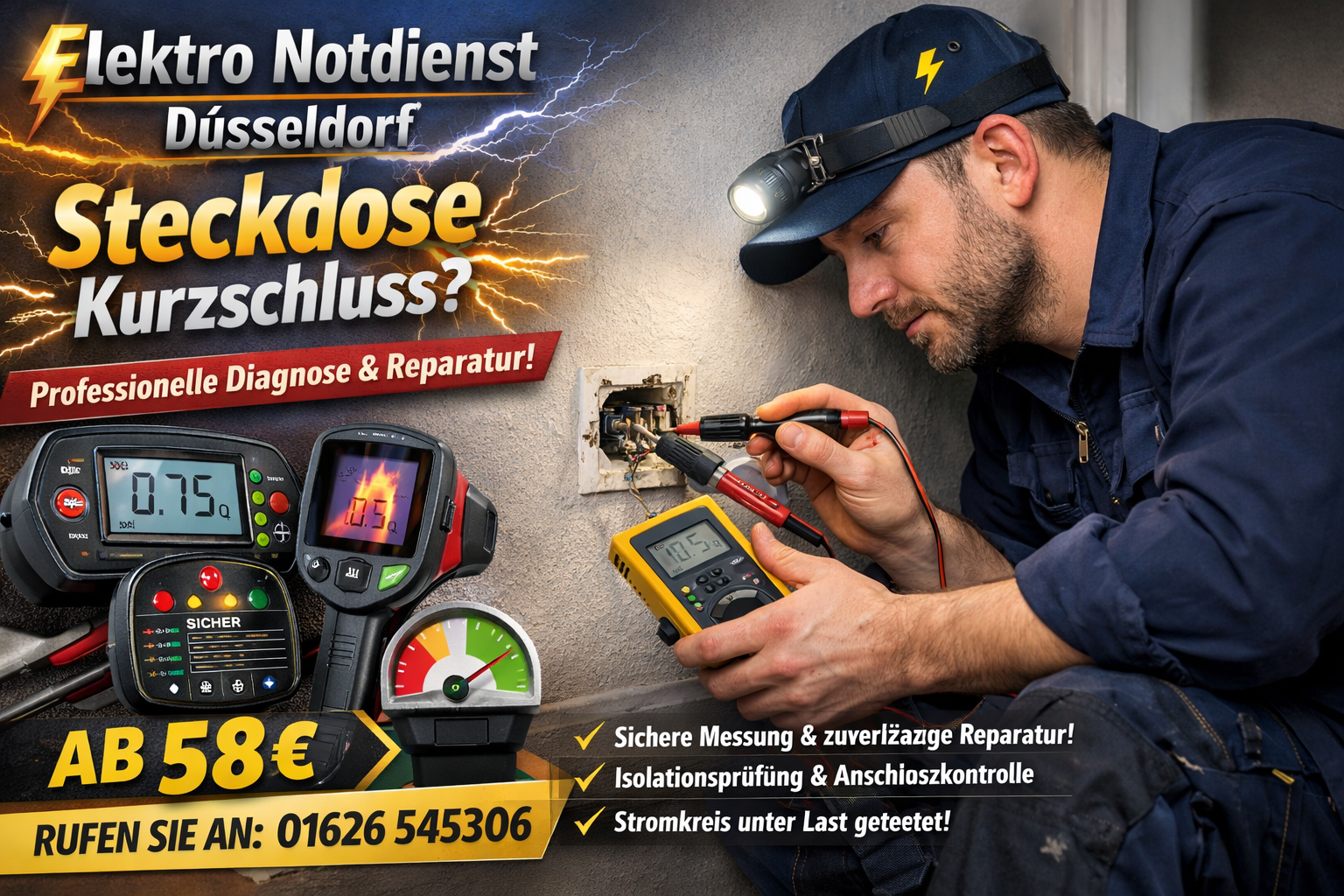 steckdose kurzschluss