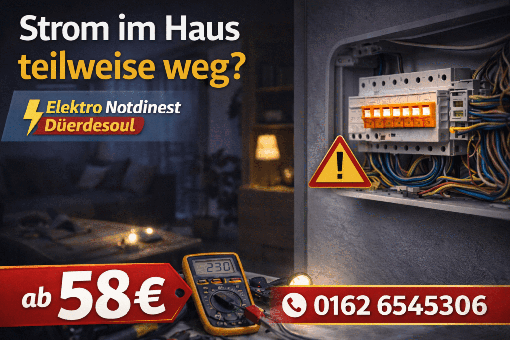 strom im haus teilweise weg