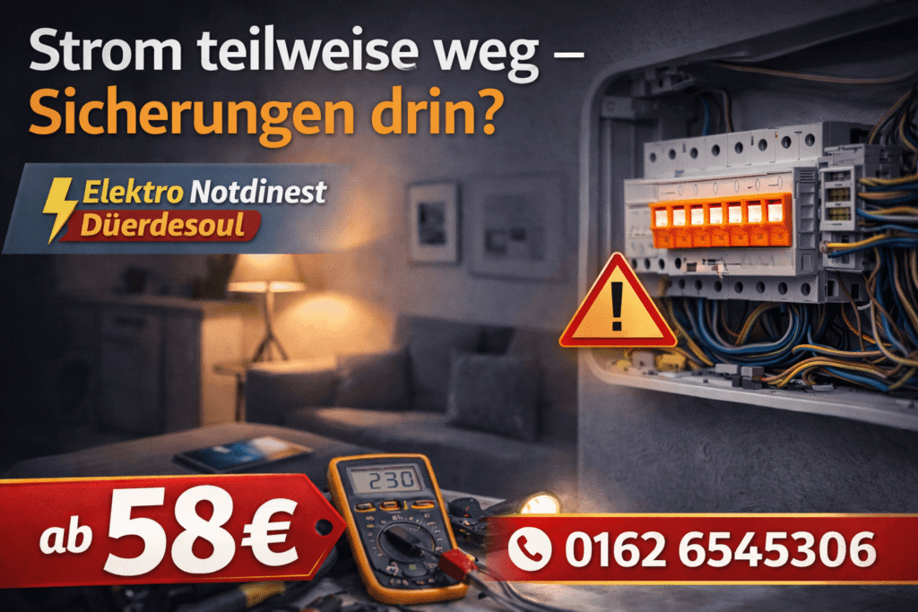 strom teilweise weg sicherungen drin