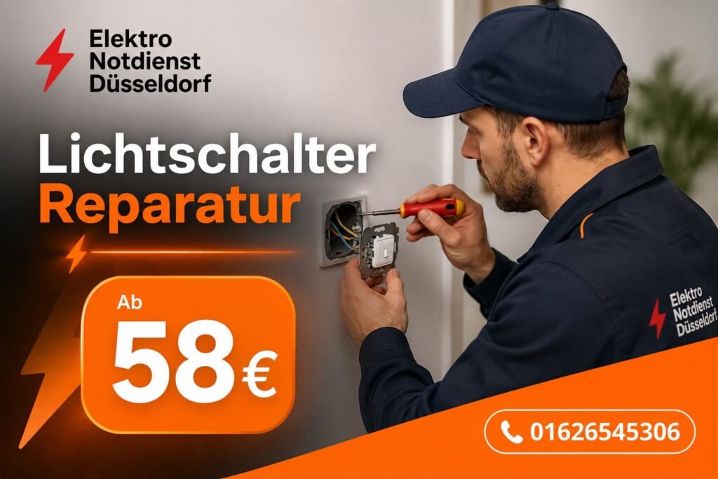 Fachmann bei einer Elektroinstallation in Düsseldorf