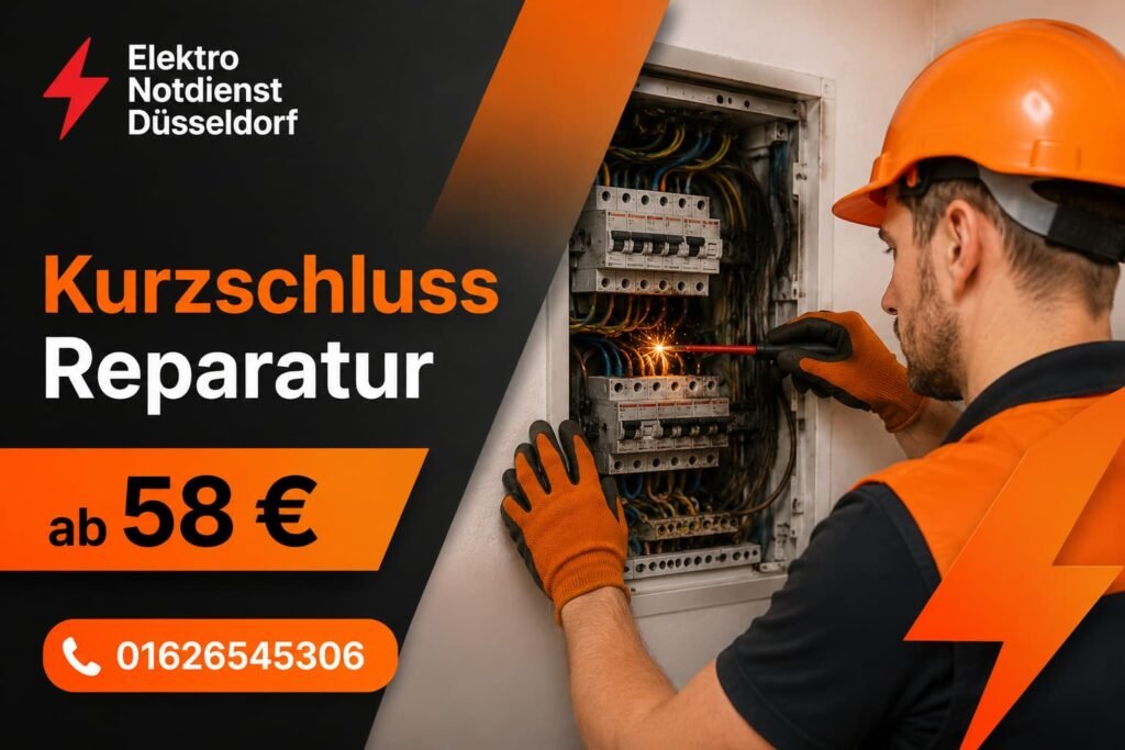 Fachmann arbeitet an einer elektrischen Anlage in Düsseldorf