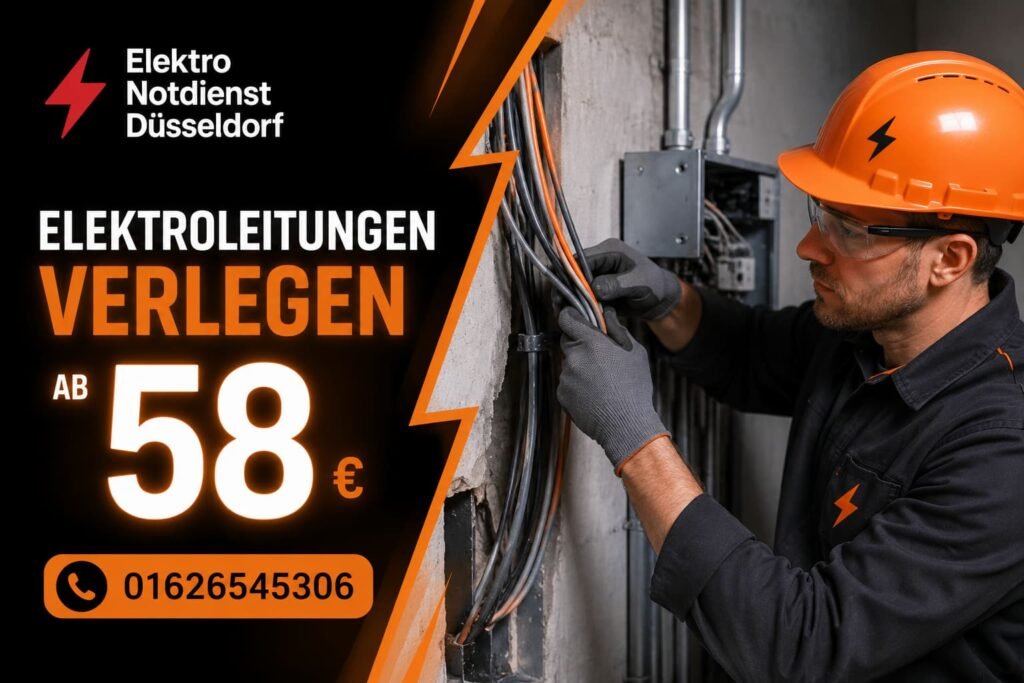 Elektriker bei der Installation von Stromkabeln